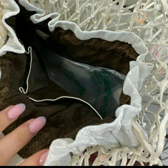 Shimmering Sequin Hobo Bag White - Picture 4 of 14